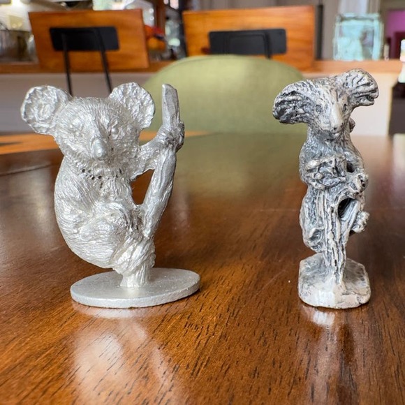 Lot of Two Pewter Koala Figurines Michael Ricker and Spoontiques Vintage 70s 80s - Picture 3 of 13